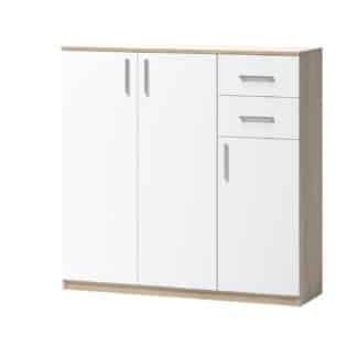 Komoda ARTA 06, dub sonoma světlý/bílý mat