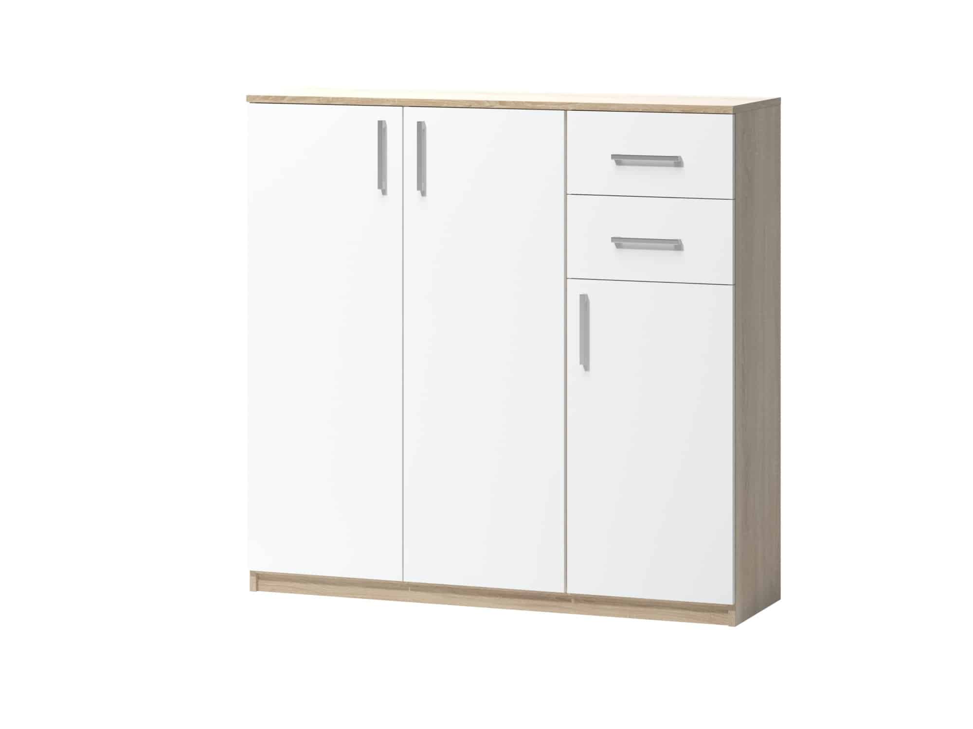 Komoda ARTA 06, dub sonoma světlý/bílý mat