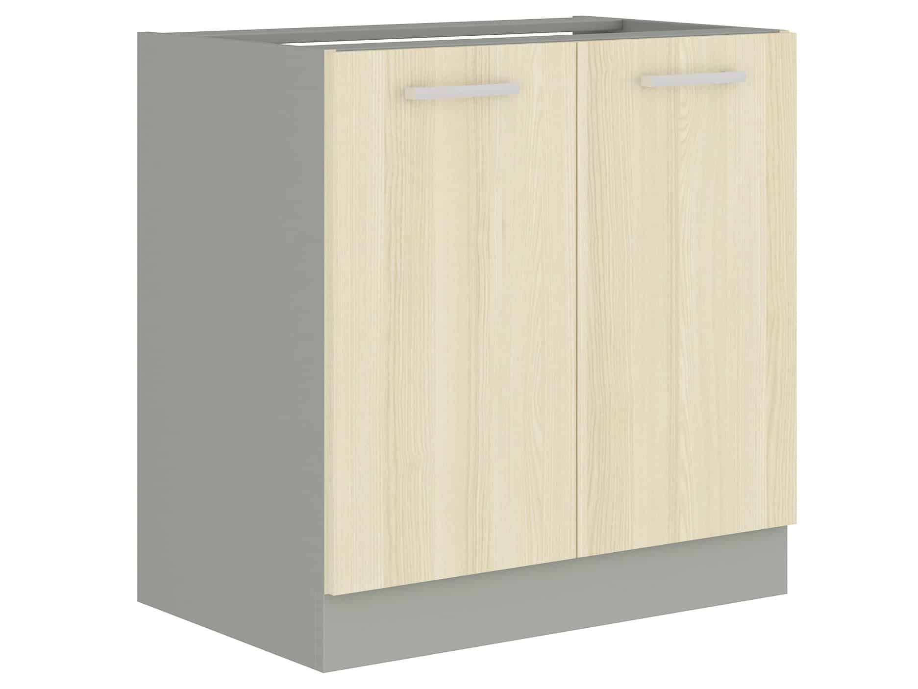 EKO AKACJA, skříňka dolní 80 ZL 2F BB, šedá/akácie