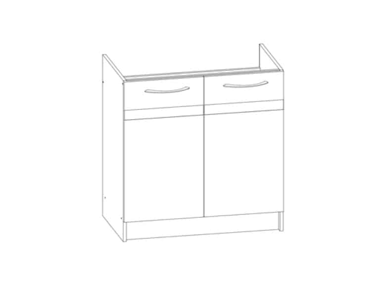 LARISA dolní dřezová skříňka D80Z, korpus dub sonoma tmavý, dvířka dub sonoma tmavý