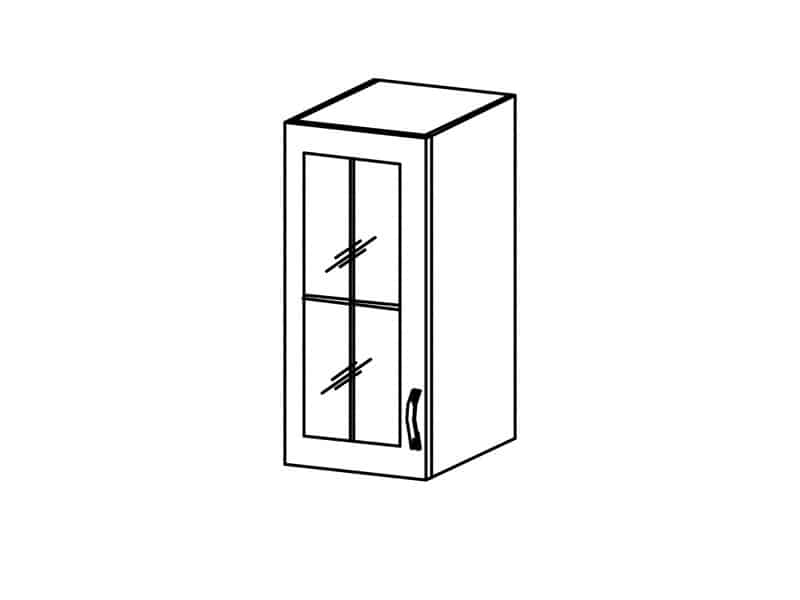 SYCYLIA, skříňka horní se sklem G30S levá, borovice andersen