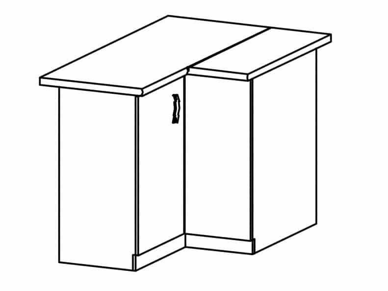 SYCYLIA, skříňka dolní rohová D90N levá, borovice andersen