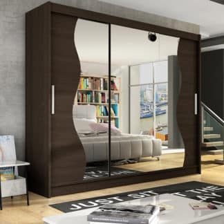 Šatní skříň ASTON S, choco/zrcadlo