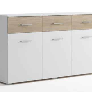 Komoda VANA 3D3S, bílá/dub sonoma