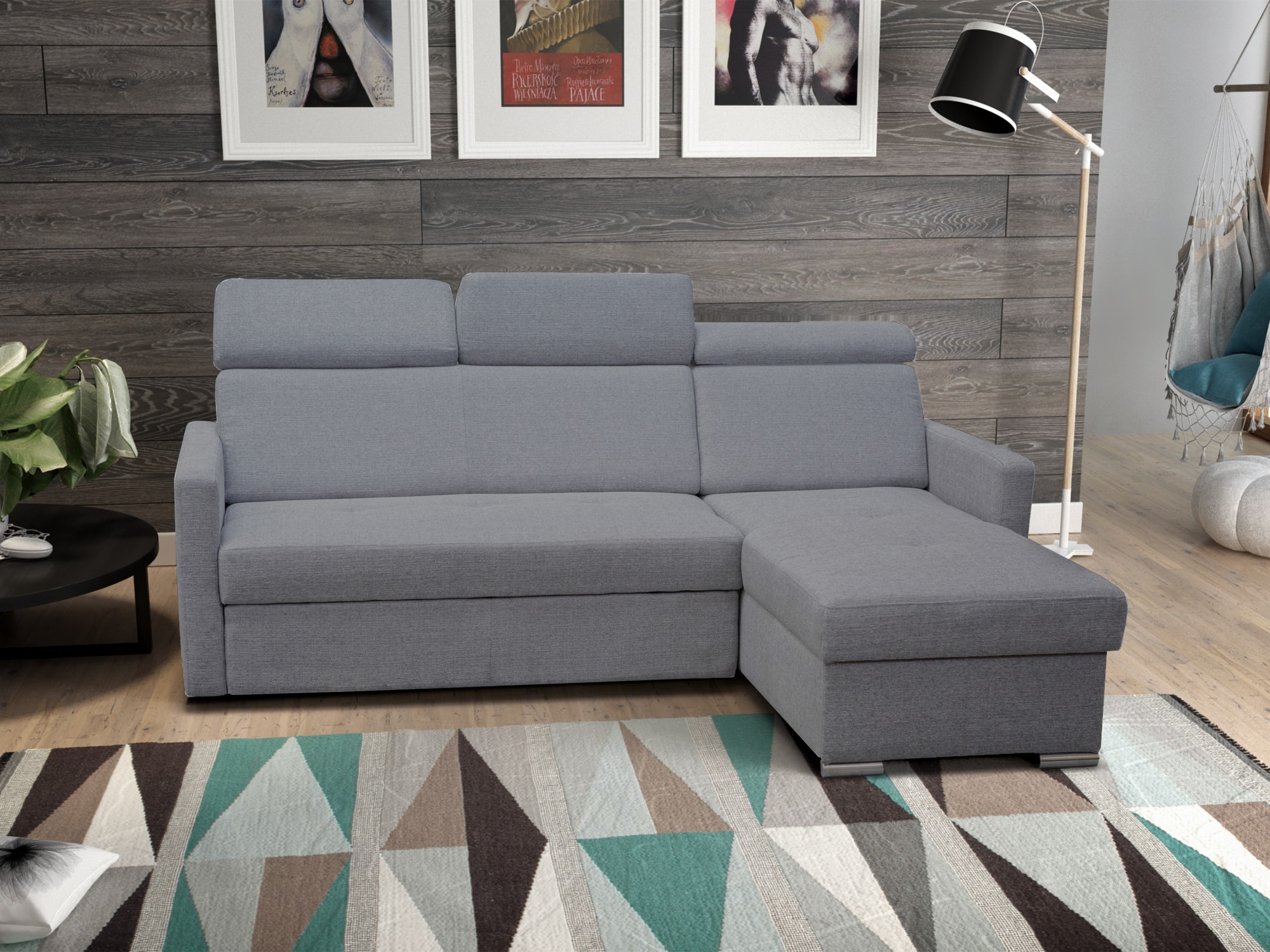 Rohová sedačka KASANDRA, tmavě šedá