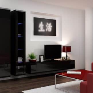 Obývací stěna VIGO 3, černá/černý lesk