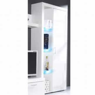 Vitrína vysoká, SAMBA, bílá/bílý lesk