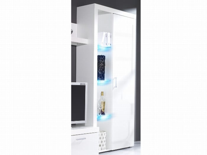 Vitrína vysoká, SAMBA, bílá/bílý lesk