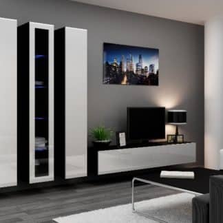 Obývací stěna VIGO 2 B, černá/bílý lesk