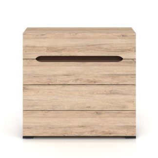 ELPASSO, komoda KOM4S/90, dub san remo světlý/dub wenge hnědý