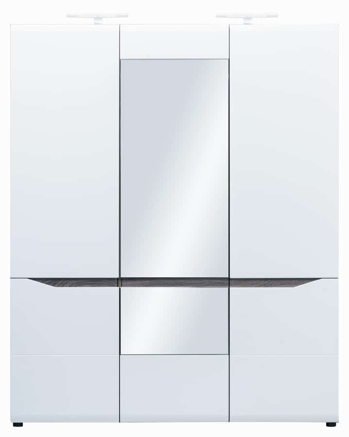 LI 9 - Skříň třidveřová LIONEL LI 9, dub sonoma truflový/bílý lesk