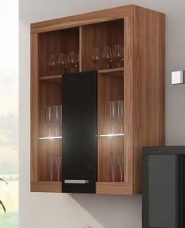 VIKI, závěsná skříňka 06, švestka wallis/černý lesk