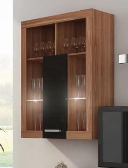 VIKI, závěsná skříňka 06, švestka wallis/černý lesk