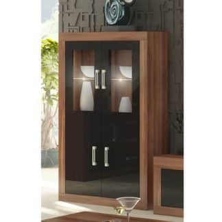 VERIN/19, regál 2DW, švestka wallis/černý lesk