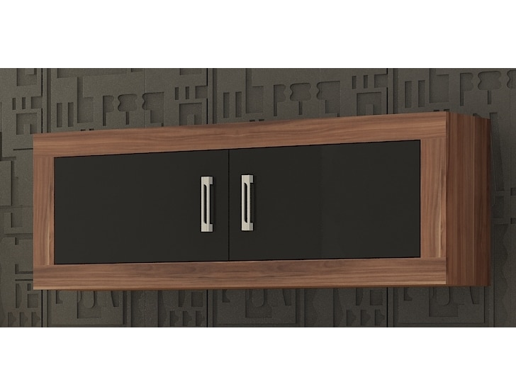 VERIN/23, závěsná skříňka 2D, švestka wallis/černý lesk