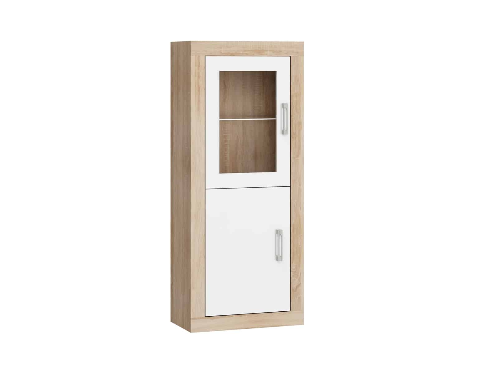 VERIN/16, regál 1DW, dub sonoma/bílý lesk