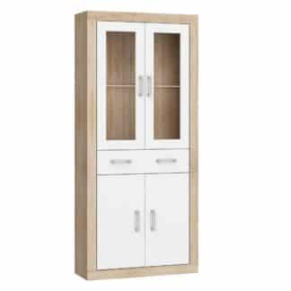 VERIN/18, regál 2DSW, dub sonoma/bílý lesk