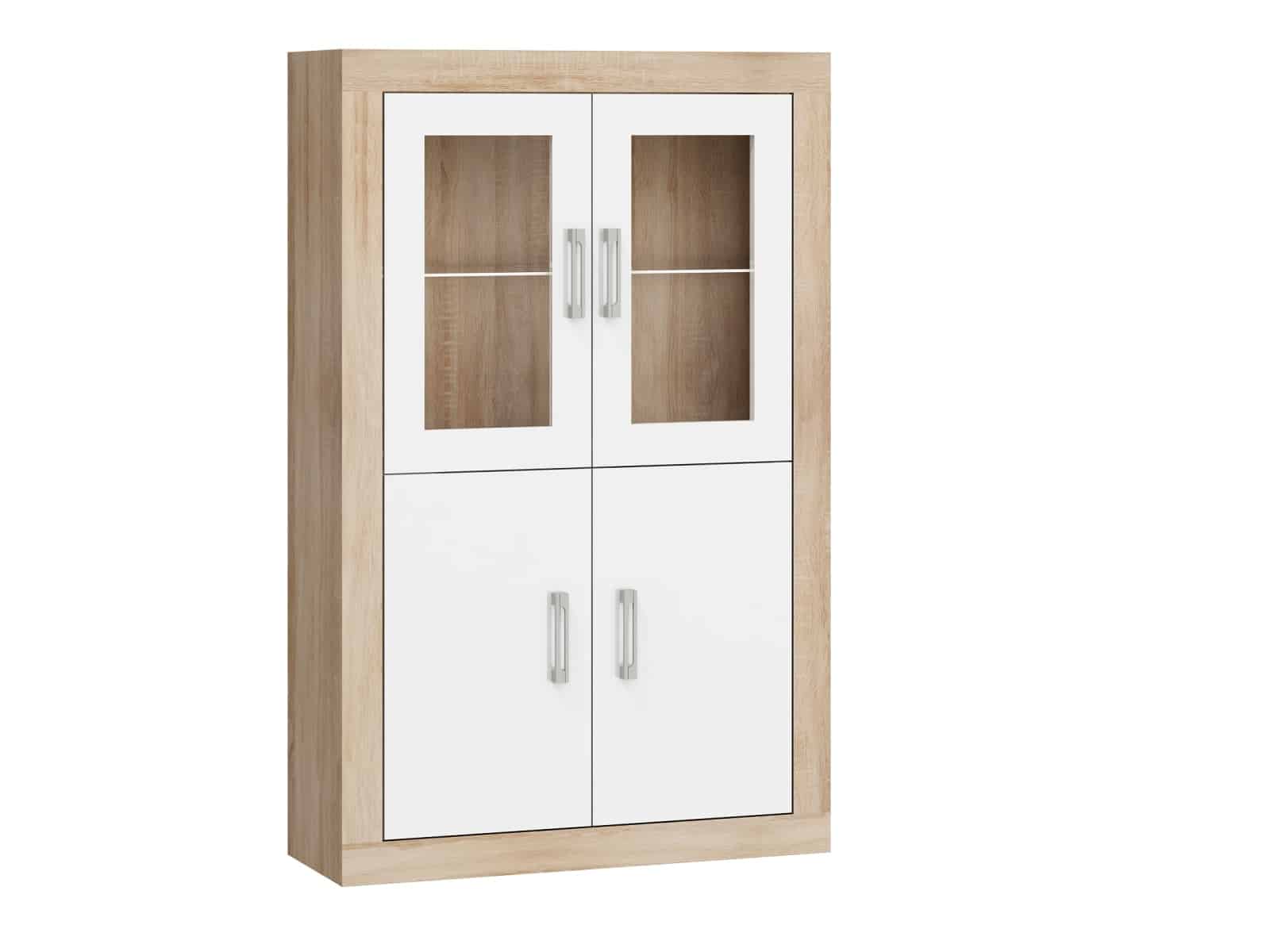 VERIN/19, regál 2DW, dub sonoma/bílý lesk