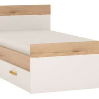 Postel 90x200 cm AMAZON, typ 90, san remo/bílý lesk