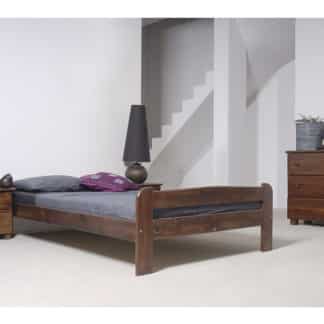 Postel ANIA 120x200 cm s roštem, masiv borovice/moření ořech