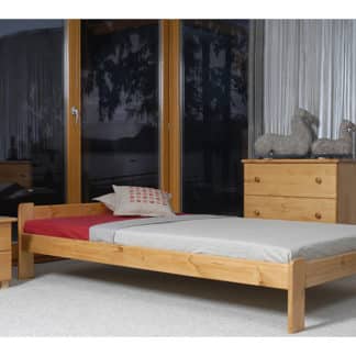 Postel CELINKA 120x200 cm s roštem, masiv borovice/moření olše