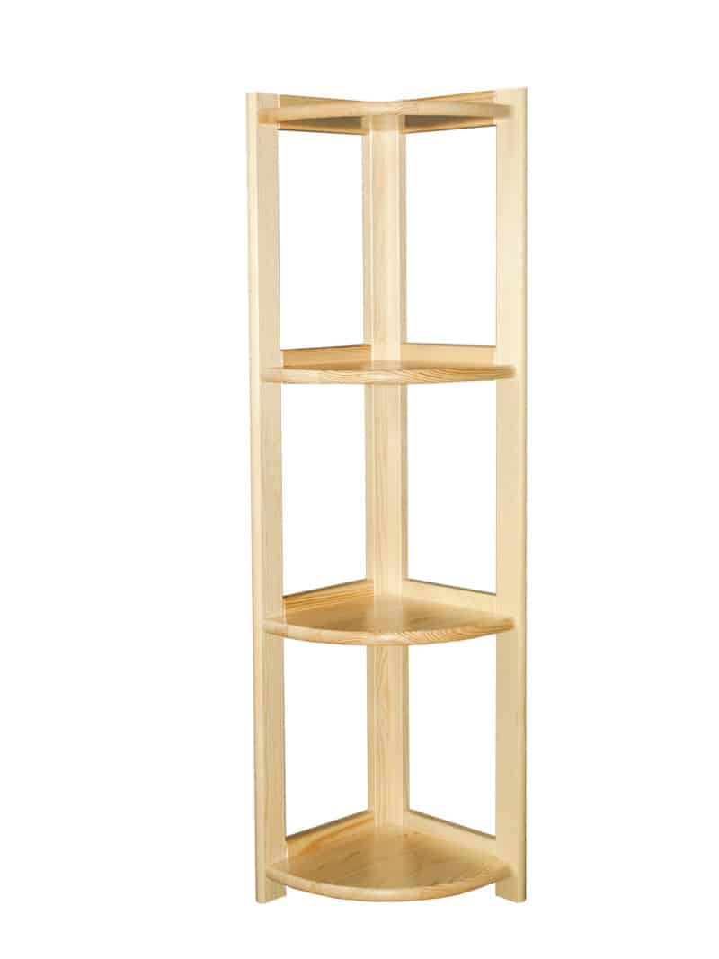 Regál rohový ažurový - výška 150 cm, masiv borovice, moření: ...