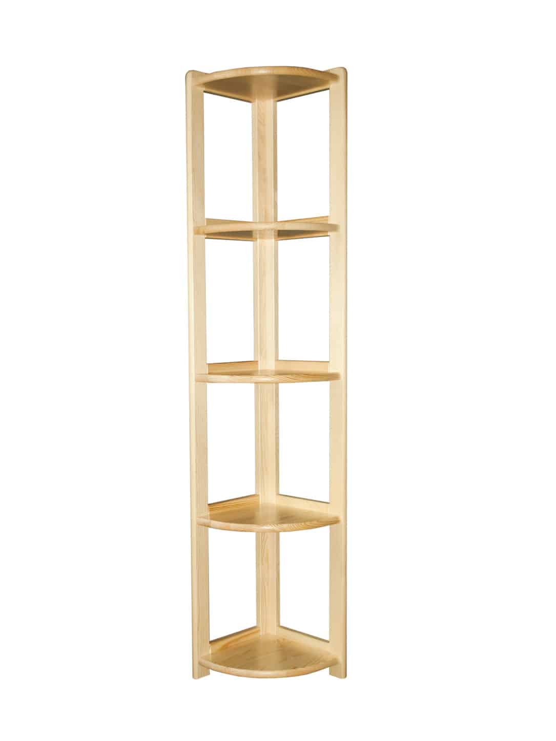 Regál rohový ažurový - výška 200 cm, masiv borovice, moření: ...