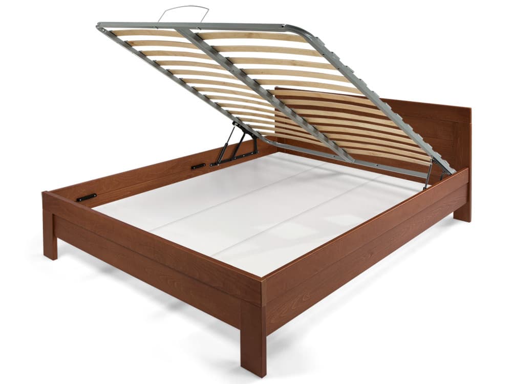 Postel WOODY BOX 180x200 s roštem LATOFLEX, masiv buk/třešeň