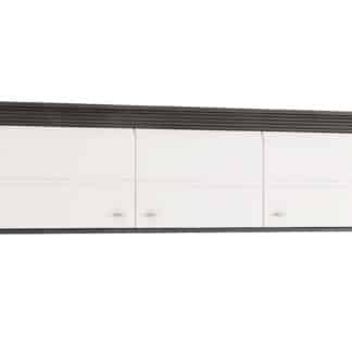 SEVILLA, závěsná skříňka 3D, norská borovice černá/bílý lesk