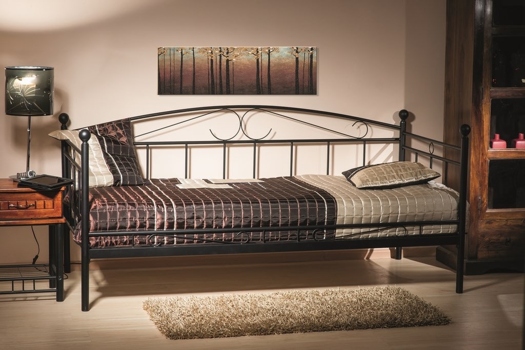 Postel ANKARA 90x200 cm včetně roštu, černá