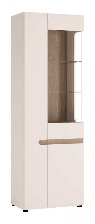 LINATE/01P, vitrína 2D, alpská bílá/trufla, pravá