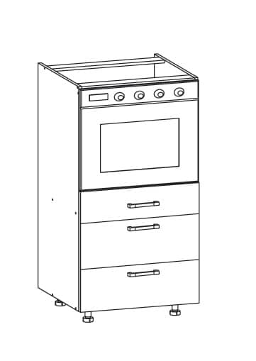 PLATE PLUS dolní skříňka DP3S 60 SAMBOX, korpus bílá alpská, dvířka bílá perlová