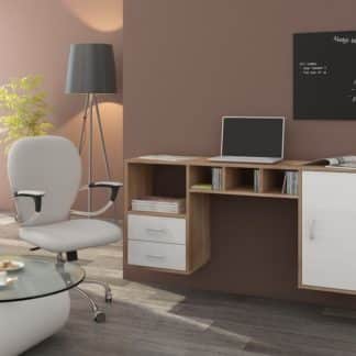 Psací stůl HANGER, dub sonoma/bílý lesk