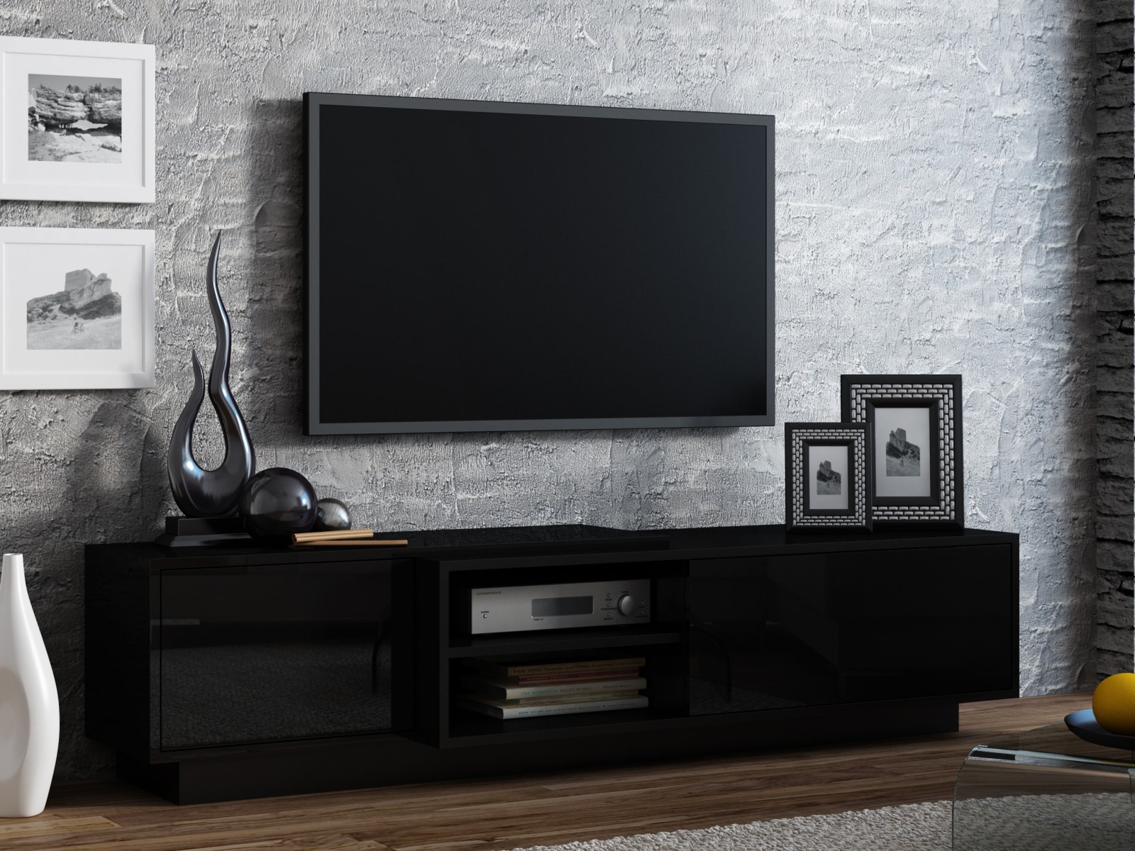 Televizní stolek RTV SIGMA 1E, černá