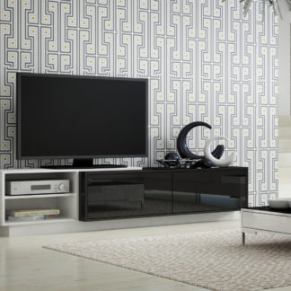 Televizní stolek RTV SIGMA 2A, bílá/černá