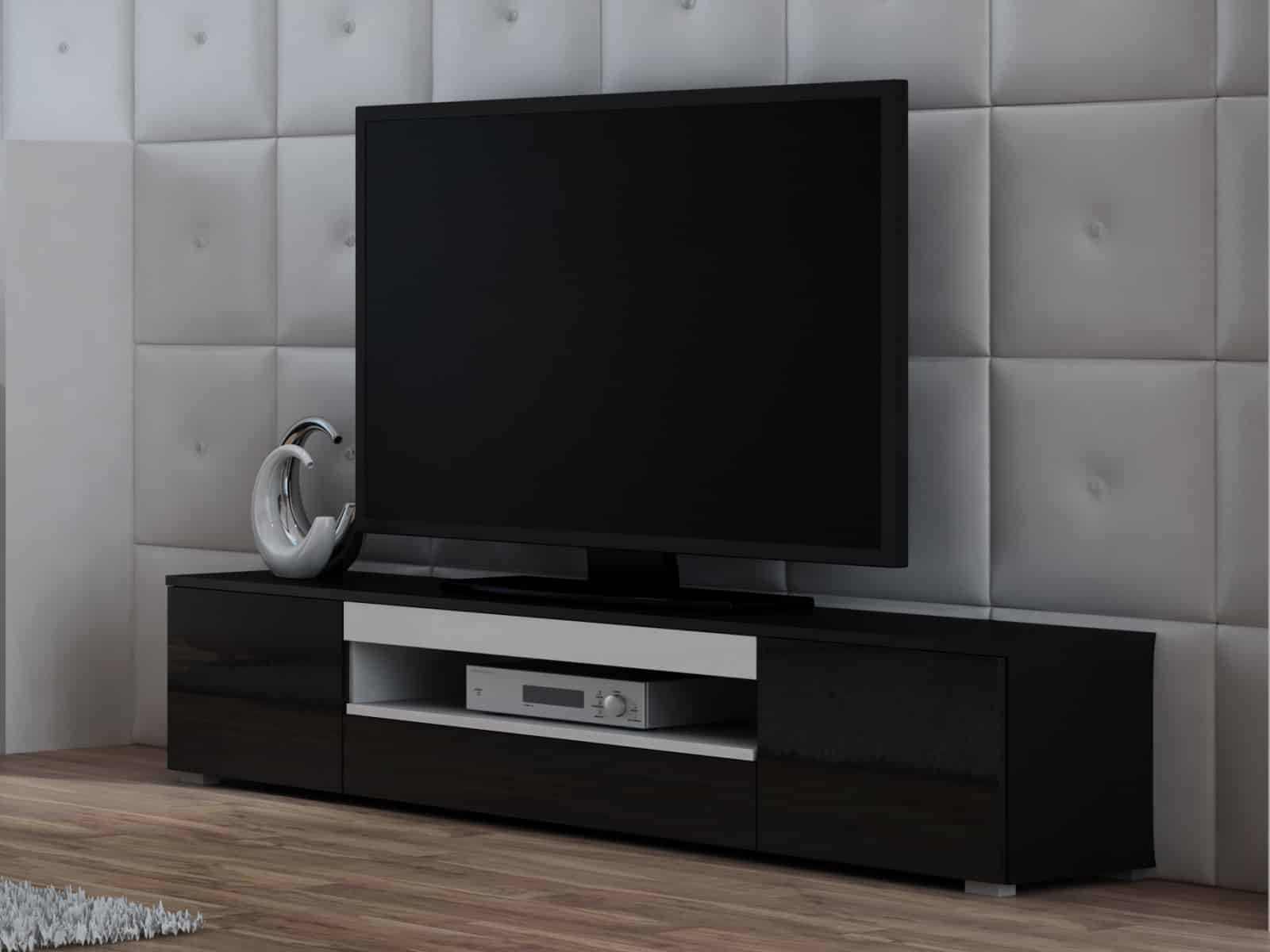 Televizní stolek RTV VIVA, černá/bílá