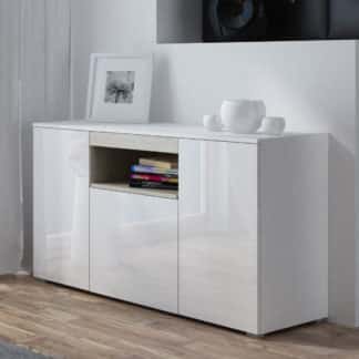 Komoda VIVA, bílá/dub sonoma