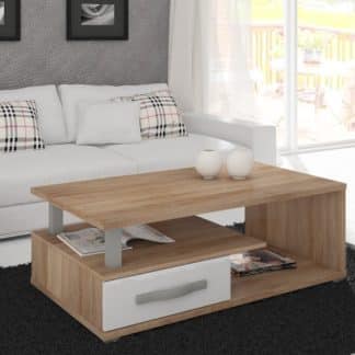 ANGEL konferenční stolek, dub sonoma/bílý lesk