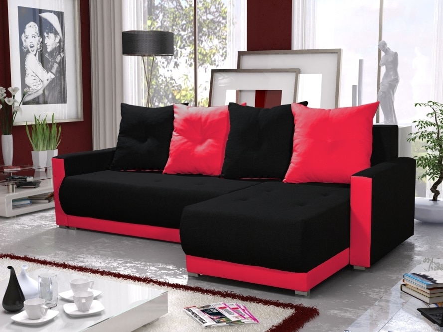 Rohová sedačka INSIGNIA BIS 1, černá/červená