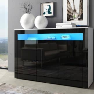 Komoda SOFIA, bílá/černý lesk