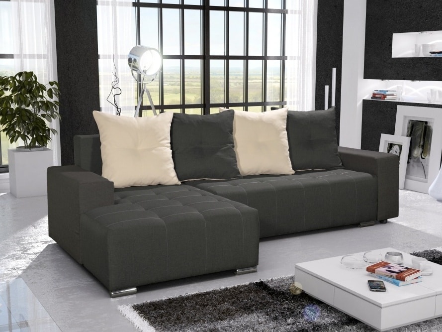 Rohová sedačka TELO 1 levá, šedá/krémová