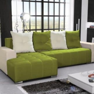Rohová sedačka TELO 5 levá, zelená/krémová