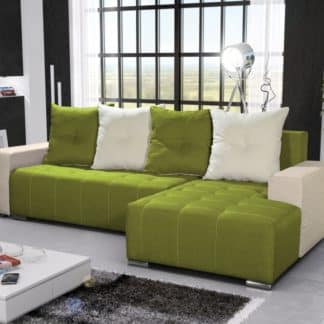 Rohová sedačka TELO 5 pravá, zelená/krémová