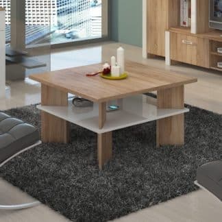 Konferenční stolek VECTRA 1, dub sonoma/bílý lesk