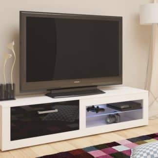 TV stolek VIKI NEW, bílá/černý lesk