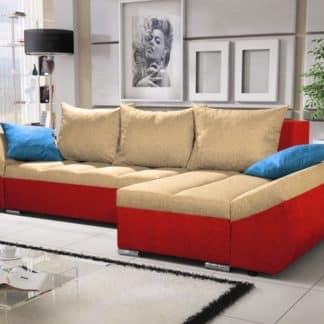 Rohová sedačka KORFU 10, krémová/červená