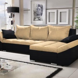 Rohová sedačka KORFU 4, krémová/černá