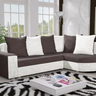 Rohová sedačka LIZBONA 2 pravá, hnědá/krémová