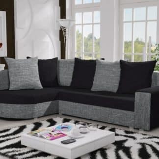Rohová sedačka LIZBONA 13 levá, černá/šedá