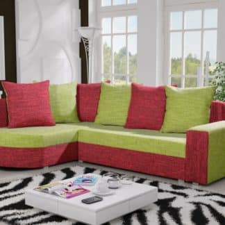 Rohová sedačka LIZBONA 5 levá, zelená/červená